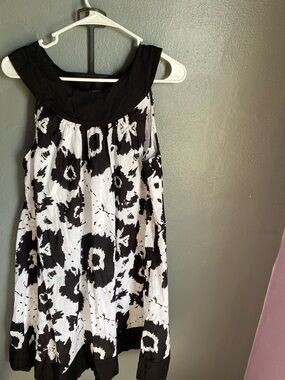 Style & Co. Black and White Floral Swing Dress